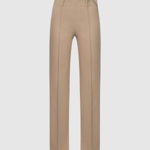 Brown flared pants with a belt Rokh