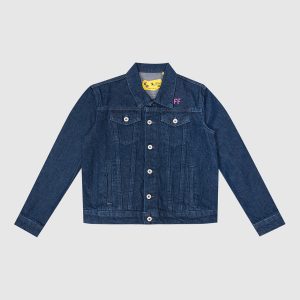 Children's blue denim jacket with a print Off-White