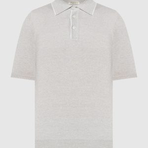 Gray polo shirt with linen and cashmere Cashmere&Whiskey