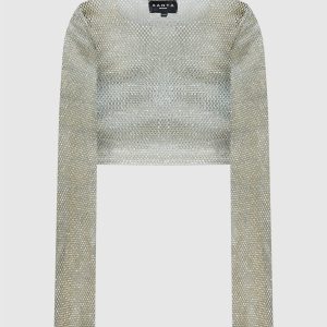 Gray top with crystals Santa Brands