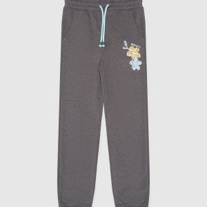 Gaetanne grey logo print joggers for kids Vilebrequin