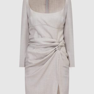 Cashmere mini dress with slit and drape Magda Butrym