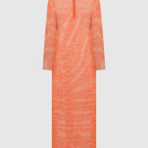 Orange maxi dress with crystals Santa Brands