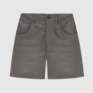 Zinnia gray leather shorts Simonetta Ravizza
