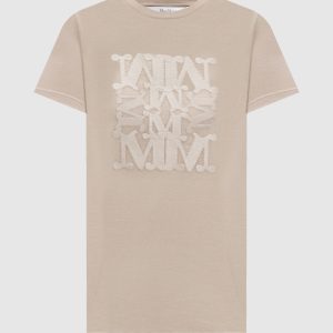 GIOVANE beige t-shirt with embroidery Max Mara