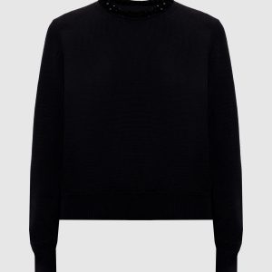 Black wool sweater with sequins Jil Sander