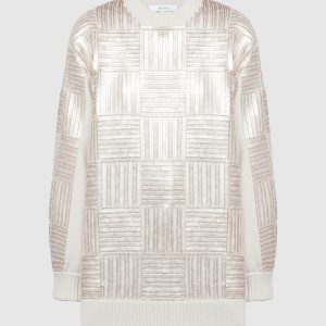 Beige Piovra wool sweater dress with sequins Max Mara