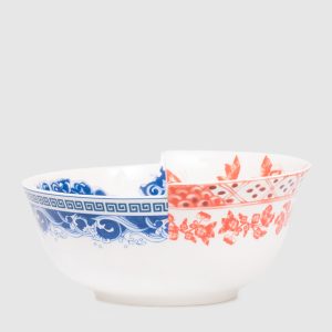Eutropia white porcelain plate with print SELETTI