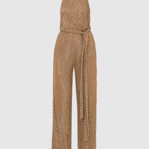 Axton tan jumpsuit with beads Rachel Gilbert