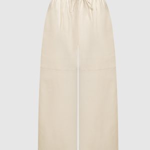 Light Beige Leather Culottes Yves Salomon