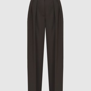 Dark green wool trousers The Row