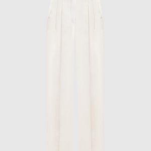 SUMERO white linen pants with belt Max Mara