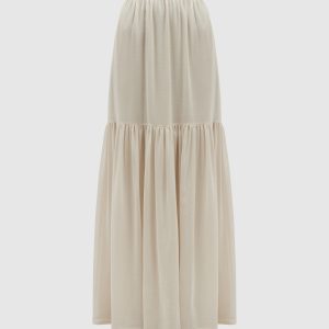 Beige linen maxi skirt Max Mara