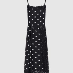 CAPO black polka dot silk dress Max Mara Sportmax