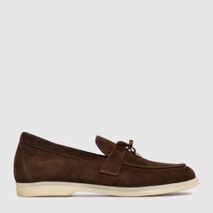 Brown suede loafers with a pendant Babe Pay Pls