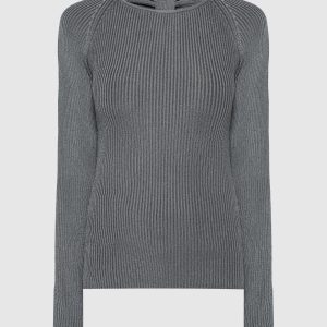 Gray ribbed sweater Solotre