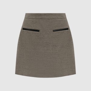 Judith brown melange skirt with linen PROENZA SCHOULER