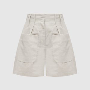 Gray shorts made of wool and hemp CO