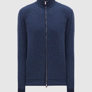 Blue melange cashmere cardigan Cashmere&Whiskey
