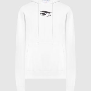 White hoodie with contrasting Graffiti print Off-White
