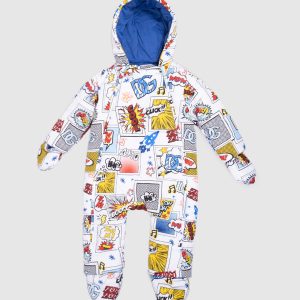 Children's white overalls in a branded print Dolce&Gabbana