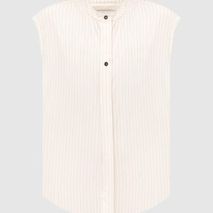 HALE beige striped sleeveless shirt Lou Lou Studio