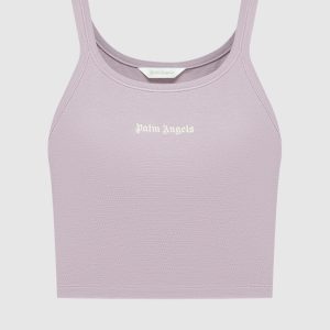 Purple top with logo embroidery Palm Angels