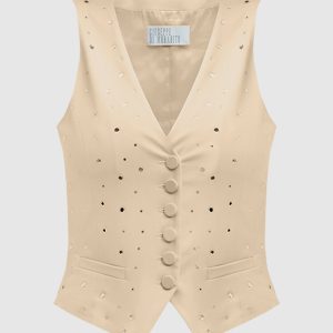 Beige vest with crystals Giuseppe Di Morabito Milano