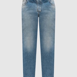 Blue jeans with a worn effect Balmain
