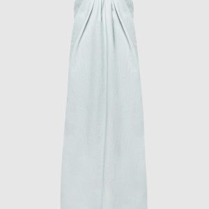 Blue linen bustier dress CO