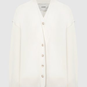 Beige VELOUTE cardigan with wool AERON