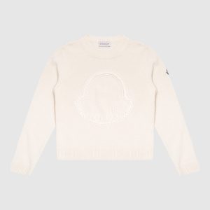 Children's white wool and cashmere jumper with logo Moncler ENFANT