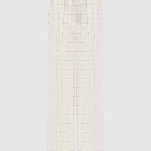 Beige pants with checked linen Peserico