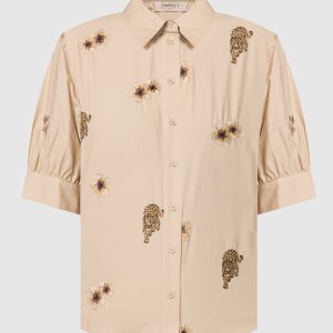 Beige blouse with embroidery Twinset
