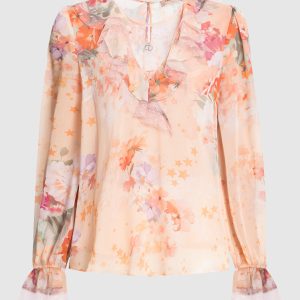 Beige blouse in floral print Twinset