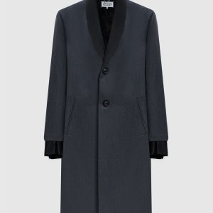 Gray wool coat with layering effect Maison Margiela