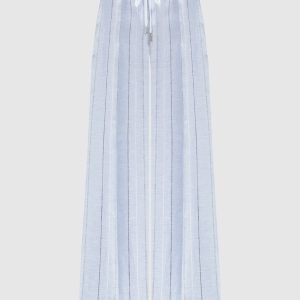Blue striped linen pants Peserico
