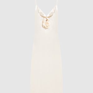 Beige dress-combination made of silk with an appliqué Magda Butrym
