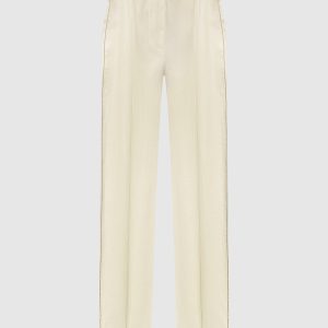 Yellow linen pants with monil chain Peserico