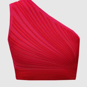 Pink off-shoulder top Balmain