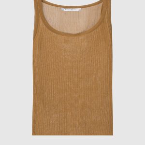 BASTIA brown top with a silk stripe Max Mara