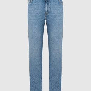 Blue distressed jeans with logo Twinset