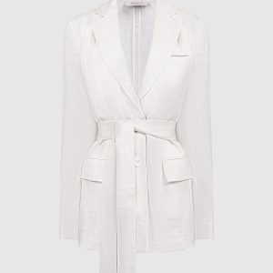 White striped linen jacket Peserico