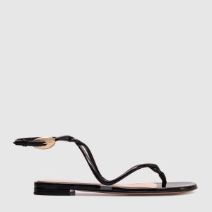 Black Mamba black leather sandals Gianvito Rossi