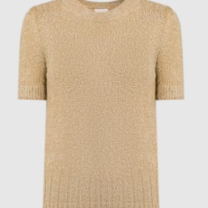 Beige T-shirt made of silk and cashmere Khaite
