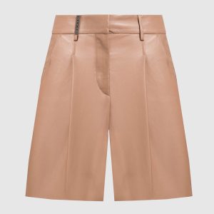 Brown leather shorts Peserico