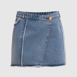 Blue denim flared skirt Balmain