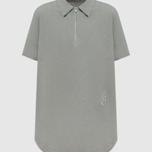 Green polo with logo monogram embroidery Jil Sander