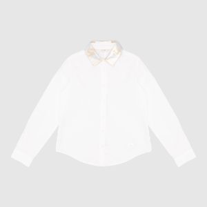 Children's white blouse with a logo Fendi