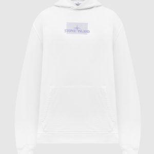 Grey hoodie with logo print Stone Island